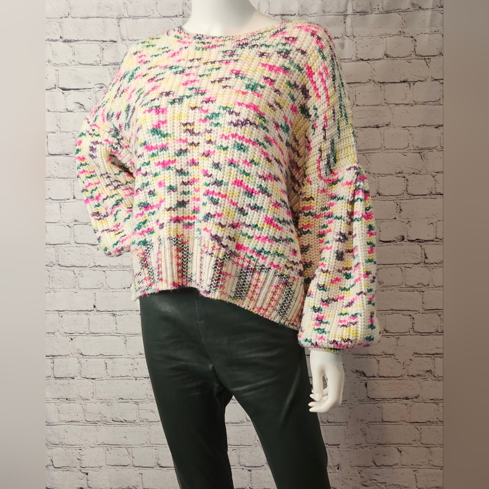 ⭐️ Cinq A Sept Mari space dye blouson sleeve sweater size medium